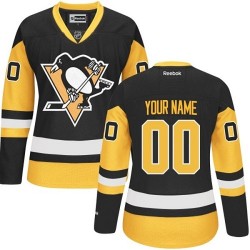 Reebok Pittsburgh Penguins Women's Customized Authentic Black/Gold Third Jersey