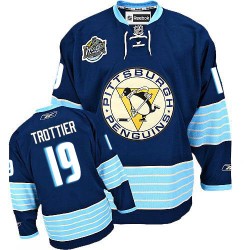 Bryan Trottier Pittsburgh Penguins Reebok Authentic Navy Blue Vintage New Third Jersey