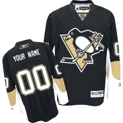 Reebok Pittsburgh Penguins Men's Customized Authentic Black Home Jersey