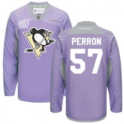David Perron Pittsburgh Penguins Reebok Premier Purple 2016 Hockey Fights Cancer Practice Jersey