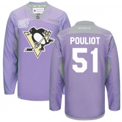 Derrick Pouliot Pittsburgh Penguins Reebok Premier Purple 2016 Hockey Fights Cancer Practice Jersey