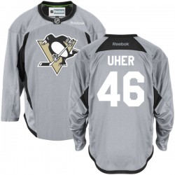 Dominik Uher Pittsburgh Penguins Reebok Premier Gray Practice Team Jersey