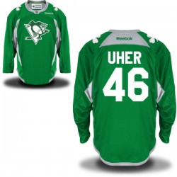 Dominik Uher Pittsburgh Penguins Reebok Premier Green St. Patrick's Day Practice Jersey