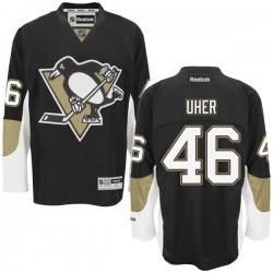 Dominik Uher Pittsburgh Penguins Reebok Authentic Black Home Jersey