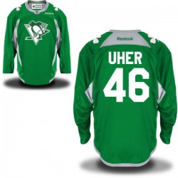 Dominik Uher Pittsburgh Penguins Reebok Authentic Green St. Patrick's Day Practice Jersey