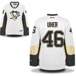 Women's Dominik Uher Pittsburgh Penguins Reebok Authentic White Away Jersey
