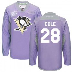 Ian Cole Pittsburgh Penguins Reebok Authentic Purple 2016 Hockey Fights Cancer Practice Jersey