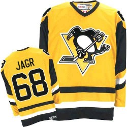 Jaromir Jagr Pittsburgh Penguins CCM Authentic Gold Throwback Jersey