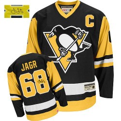 Jaromir Jagr Pittsburgh Penguins CCM Authentic Black Autographed Throwback Jersey