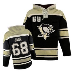 Jaromir Jagr Pittsburgh Penguins Authentic Black Old Time Hockey Sawyer Hooded Sweatshirt Jersey