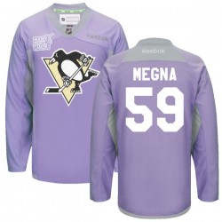 Jayson Megna Pittsburgh Penguins Reebok Authentic Purple 2016 Hockey Fights Cancer Practice Jersey