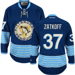 Jeff Zatkoff Pittsburgh Penguins Reebok Premier Navy Blue Vintage New Third Jersey