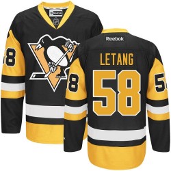 Kris Letang Pittsburgh Penguins Reebok Authentic Black/Gold Third Jersey