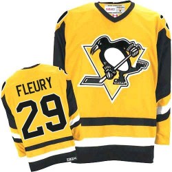 Marc-Andre Fleury Pittsburgh Penguins CCM Authentic Gold Throwback Jersey