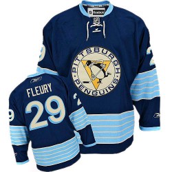 Marc-Andre Fleury Pittsburgh Penguins Reebok Premier Navy Blue Vintage New Third Jersey