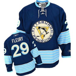 Youth Marc-Andre Fleury Pittsburgh Penguins Reebok Premier Navy Blue Vintage New Third Jersey