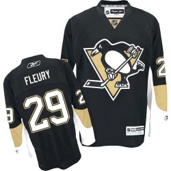 Youth Marc-Andre Fleury Pittsburgh Penguins Reebok Authentic Black Home Jersey