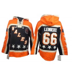 Mario Lemieux Pittsburgh Penguins Authentic Black Old Time Hockey All Star Sawyer Hooded Sweatshirt Jersey
