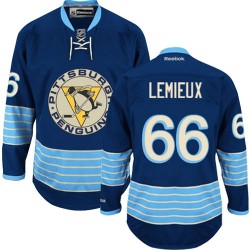 Mario Lemieux Pittsburgh Penguins Reebok Authentic Navy Blue Vintage New Third Jersey