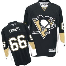 Youth Mario Lemieux Pittsburgh Penguins Reebok Authentic Black Home Jersey