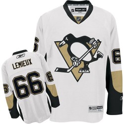 Youth Mario Lemieux Pittsburgh Penguins Reebok Authentic White Away Jersey