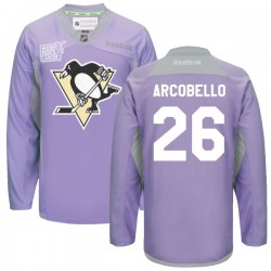 Mark Arcobello Pittsburgh Penguins Reebok Premier Purple 2016 Hockey Fights Cancer Practice Jersey