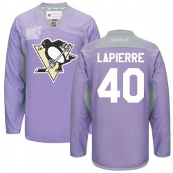 Maxim Lapierre Pittsburgh Penguins Reebok Premier Purple 2016 Hockey Fights Cancer Practice Jersey