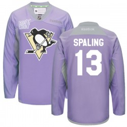 Nick Spaling Pittsburgh Penguins Reebok Premier Purple 2016 Hockey Fights Cancer Practice Jersey
