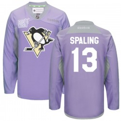 Nick Spaling Pittsburgh Penguins Reebok Authentic Purple 2016 Hockey Fights Cancer Practice Jersey