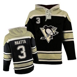 Olli Maatta Pittsburgh Penguins Authentic Black Old Time Hockey Sawyer Hooded Sweatshirt Jersey
