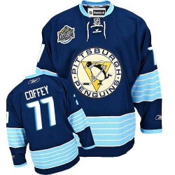 Paul Coffey Pittsburgh Penguins Reebok Authentic Navy Blue Vintage New Third Jersey