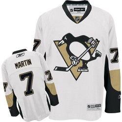 Paul Martin Pittsburgh Penguins Reebok Authentic White Away Jersey