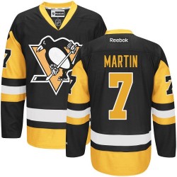 Paul Martin Pittsburgh Penguins Reebok Premier Black/Gold Third Jersey