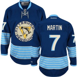 Paul Martin Pittsburgh Penguins Reebok Premier Navy Blue Vintage New Third Jersey