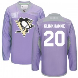 Rob Klinkhammer Pittsburgh Penguins Reebok Premier Purple 2016 Hockey Fights Cancer Practice Jersey