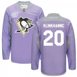 Rob Klinkhammer Pittsburgh Penguins Reebok Authentic Purple 2016 Hockey Fights Cancer Practice Jersey