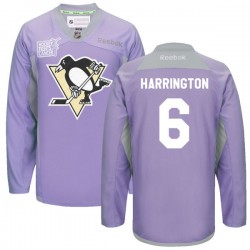 Scott Harrington Pittsburgh Penguins Reebok Premier Purple 2016 Hockey Fights Cancer Practice Jersey