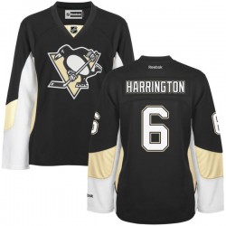 Women's Scott Harrington Pittsburgh Penguins Reebok Authentic Black Home Jersey