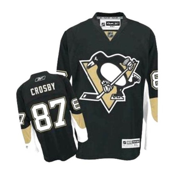 Sidney Crosby Pittsburgh Penguins Reebok Authentic Black Home Jersey On