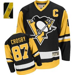 Sidney Crosby Pittsburgh Penguins CCM Authentic Black Autographed Throwback Jersey