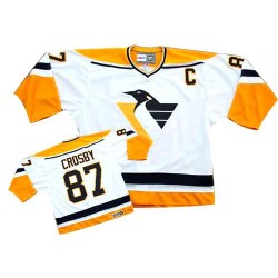 Sidney Crosby Pittsburgh Penguins CCM Authentic Gold White/ Throwback Jersey
