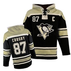 Sidney Crosby Pittsburgh Penguins Premier Black Old Time Hockey Sawyer Hooded Sweatshirt Jersey