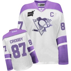 Women's Sidney Crosby Pittsburgh Penguins Reebok Authentic White/Purple Thanksgiving Jersey