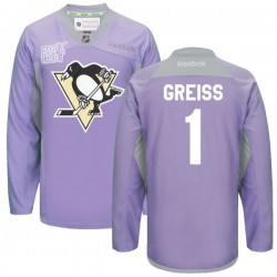 Thomas Greiss Pittsburgh Penguins Reebok Premier Purple 2016 Hockey Fights Cancer Practice Jersey