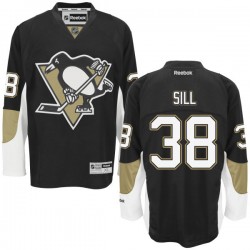 Zach Sill Pittsburgh Penguins Reebok Authentic Black Home Jersey