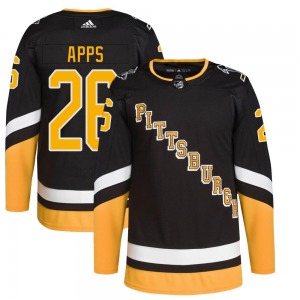 Youth Syl Apps Pittsburgh Penguins Adidas Authentic Black 2021/22 Alternate Primegreen Pro Player Jersey