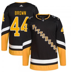 Youth Rob Brown Pittsburgh Penguins Adidas Authentic Black 2021/22 Alternate Primegreen Pro Player Jersey