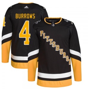 Youth Dave Burrows Pittsburgh Penguins Adidas Authentic Black 2021/22 Alternate Primegreen Pro Player Jersey