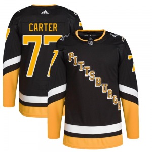 Youth Jeff Carter Pittsburgh Penguins Adidas Authentic Black 2021/22 Alternate Primegreen Pro Player Jersey