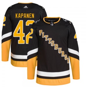 Youth Kasperi Kapanen Pittsburgh Penguins Adidas Authentic Black 2021/22 Alternate Primegreen Pro Player Jersey